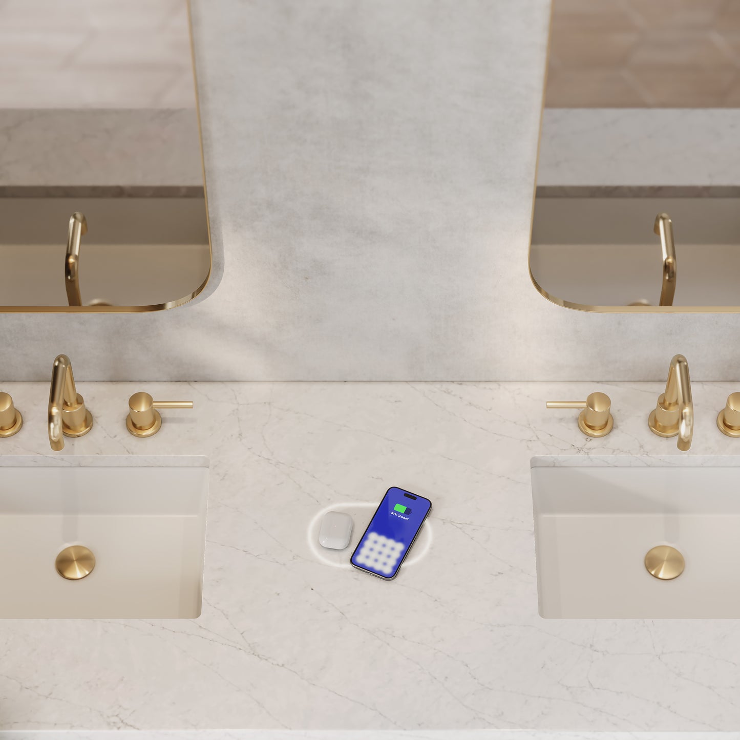 James Martin Brookfield 72" Double Vanity with 3 CM Countertop & FreePower Wireless Charger