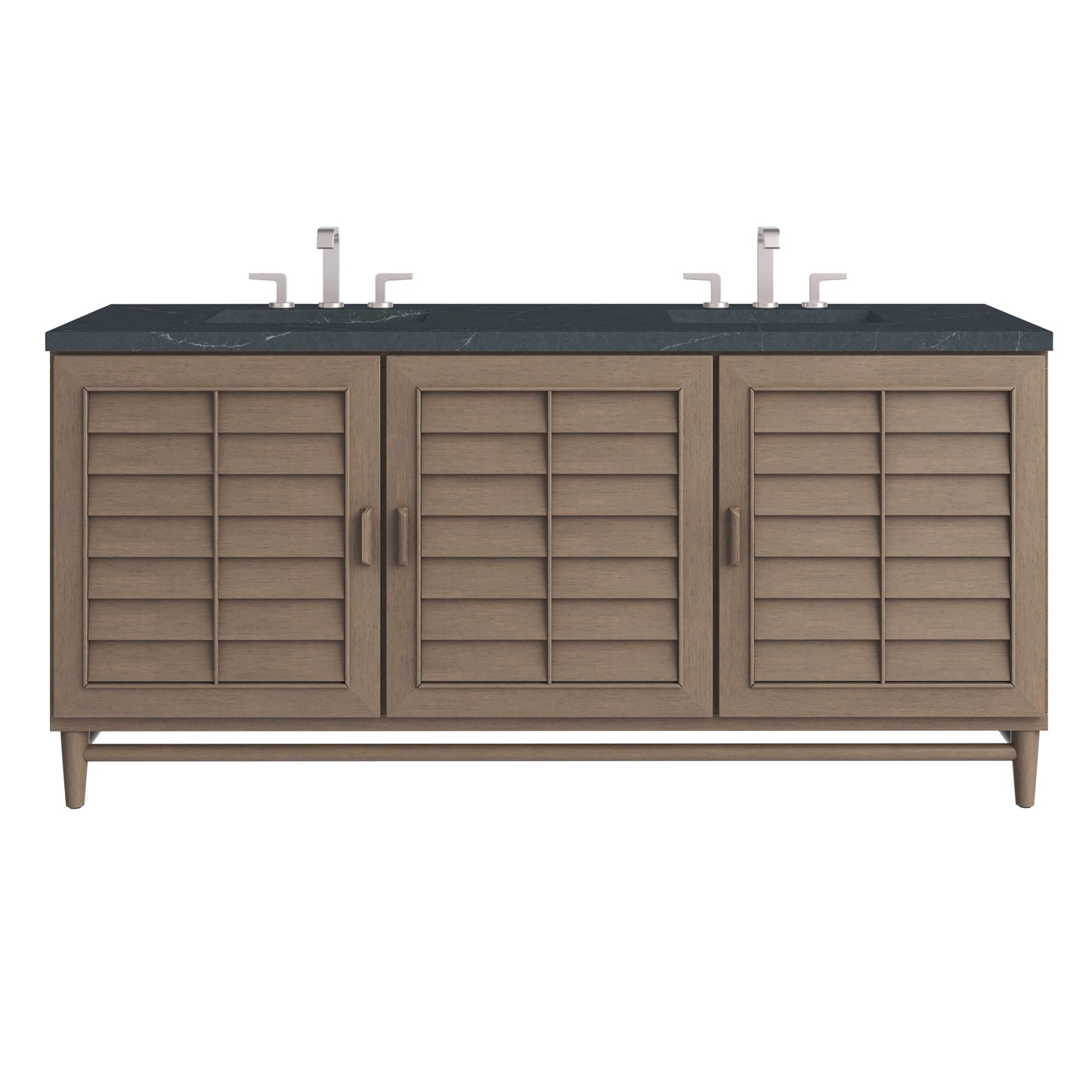 James Martin Portland 72" Double Vanity Whitewashed Walnut with 3 CM Countertop