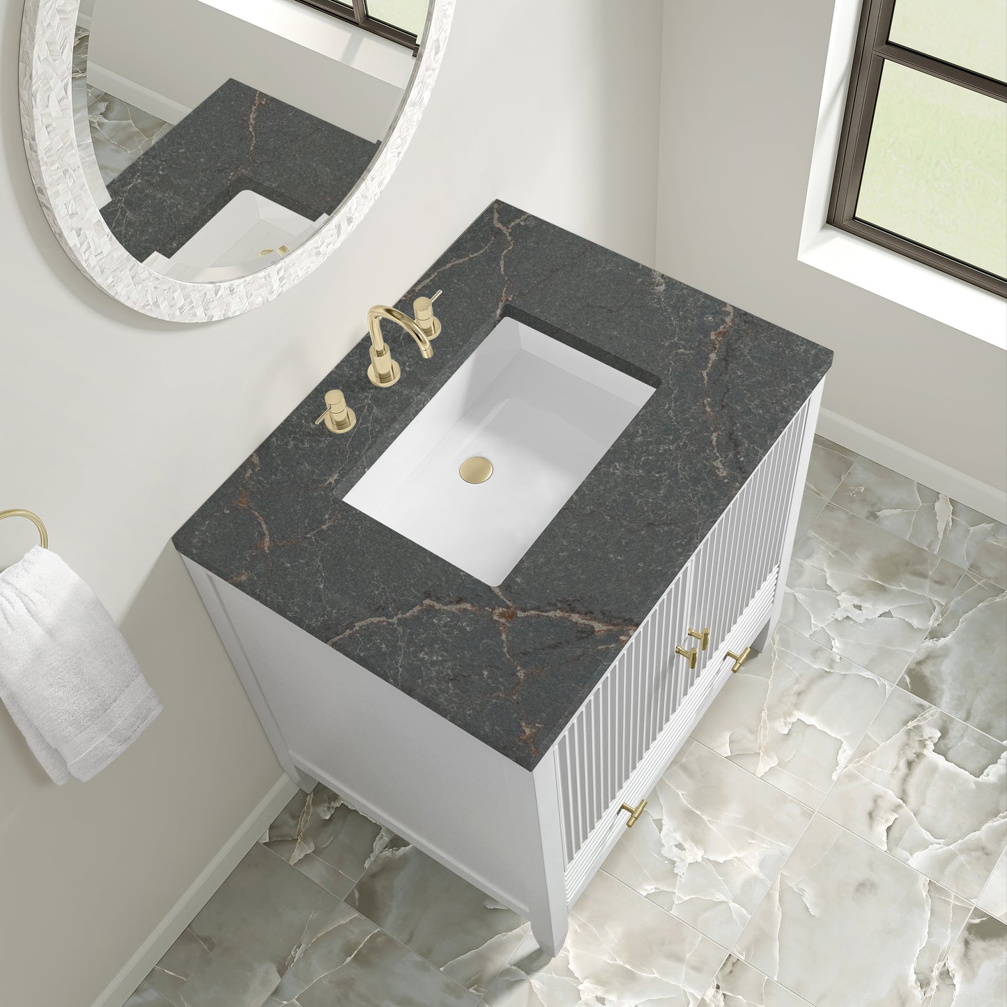 James Martin Myrrin 30" Single Vanity with 3 CM Countertop