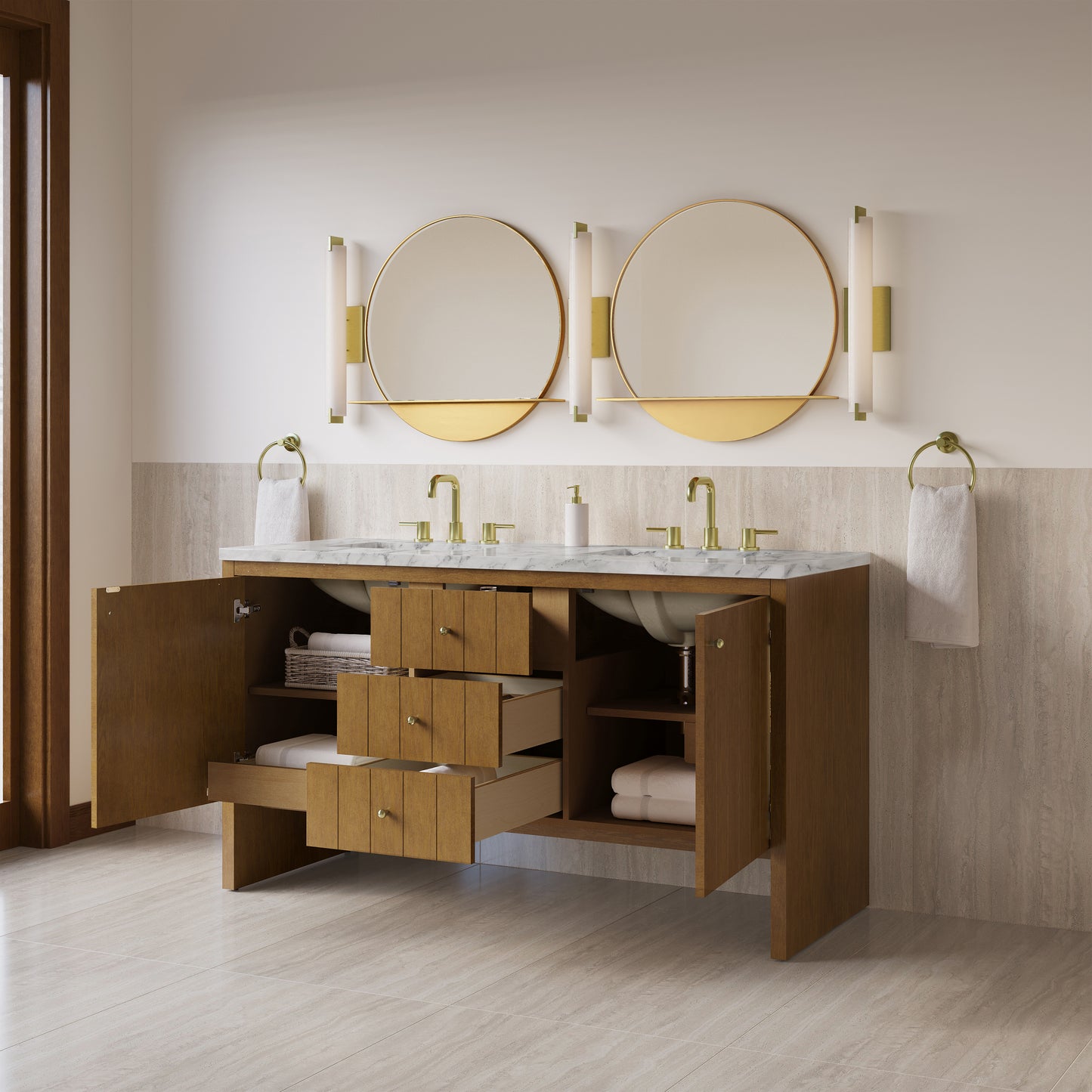 James Martin Hudson 60" Double Vanity with 3 CM Countertop