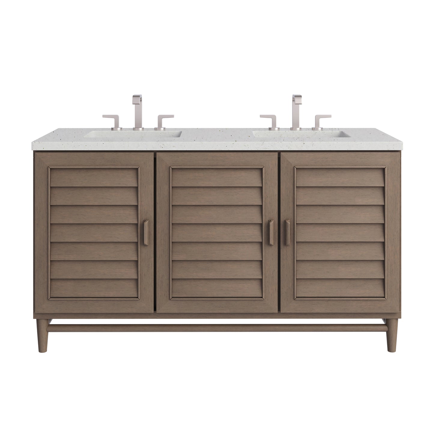 James Martin Portland 60" Double Vanity Whitewashed Walnut with 3 CM Countertop