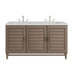 James Martin Portland 60" Double Vanity Whitewashed Walnut with 3 CM Countertop