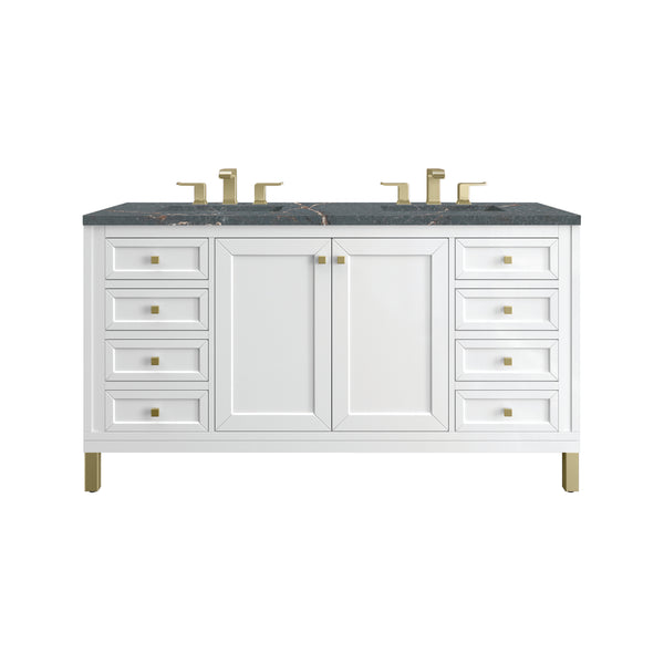 James Martin Chicago 60" Double Vanity with 3 CM Countertop & FreePower Wireless Charger