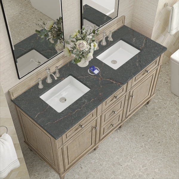 James Martin Lorelai 60" Double Vanity with 3 CM Countertop & FreePower Wireless Charger