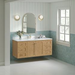 James Martin Laurent 60" Single Vanity with Single Hole 3 CM White Zeus Silestone Top & Matching Backsplash