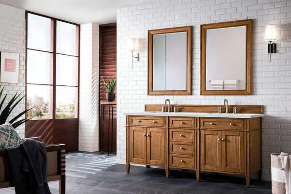 James Martin Brittany 72" Double Vanity with 3 CM Countertop & FreePower Wireless Charger