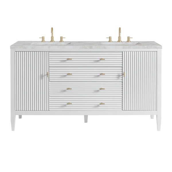 James Martin Myrrin 60" Double Vanity with 3 CM Countertop & FreePower Wireless Charger
