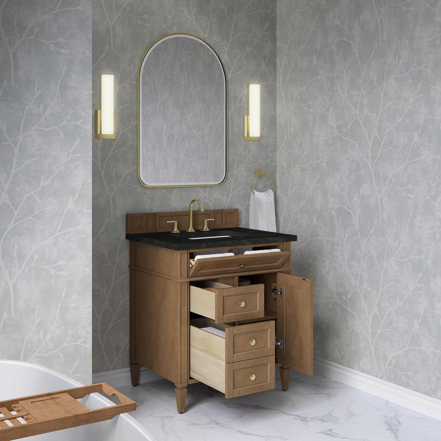 James Martin Brittany 30" Single Vanity with 3 CM Countertop