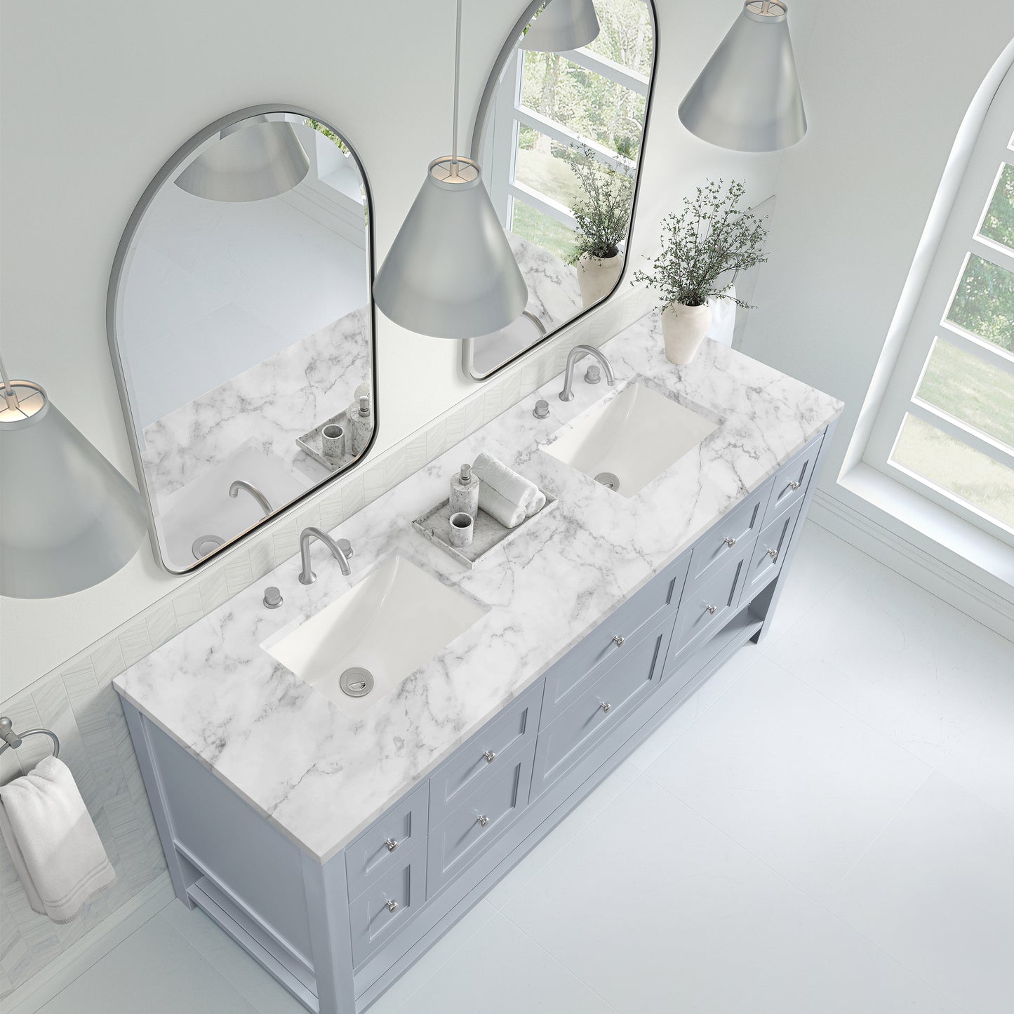 James Martin Breckenridge 72" Double Vanity w/ 3 CM Countertop