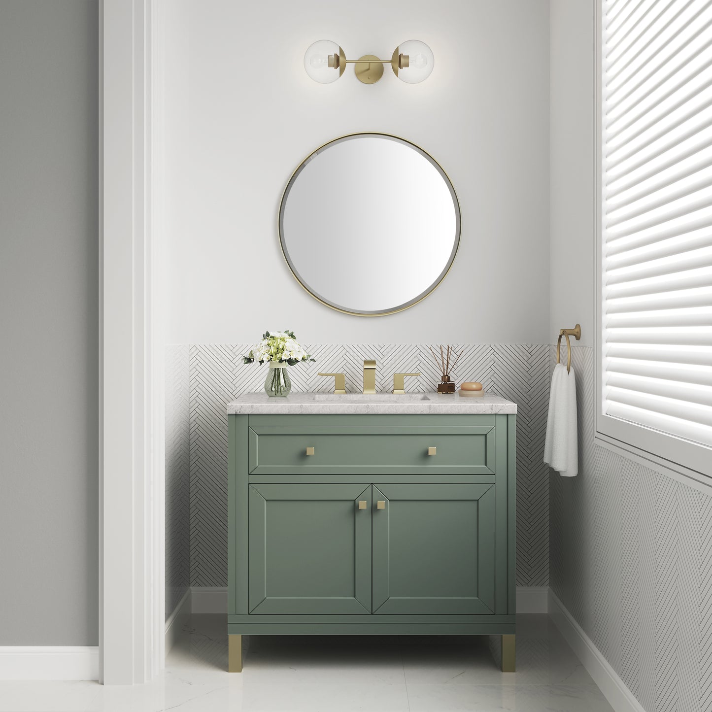 James Martin Chicago 36" Single Vanity with 3 CM Countertop