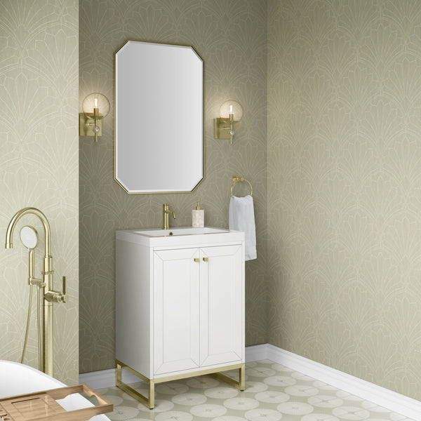 James Martin Chianti Single Vanity with White Glossy Composite Stone Top