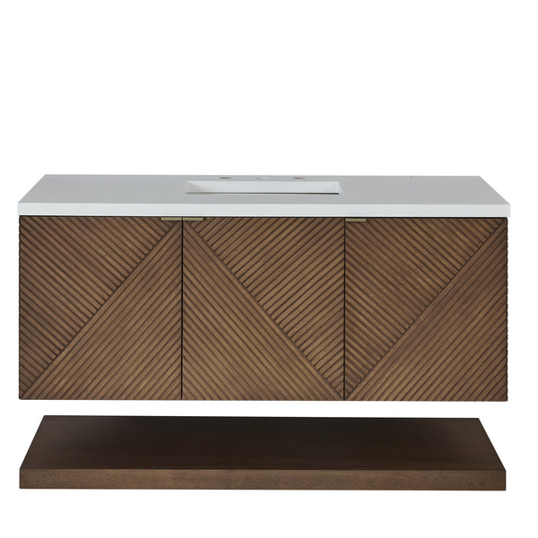 James Martin Marcello 48" Single Vanity, Chestnut with 3CM Top - Luxe Bathroom Vanities