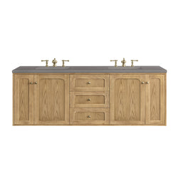 James Martin Laurent 72" Double Vanity, Light Natural Oak