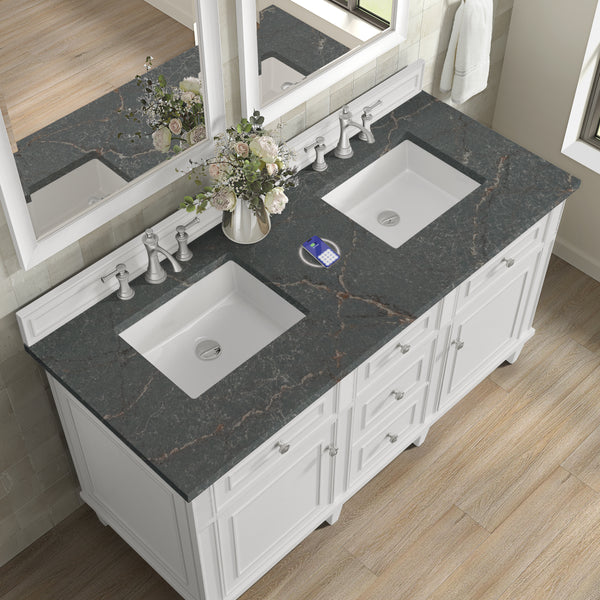 James Martin Lorelai 60" Double Vanity with 3 CM Countertop & FreePower Wireless Charger