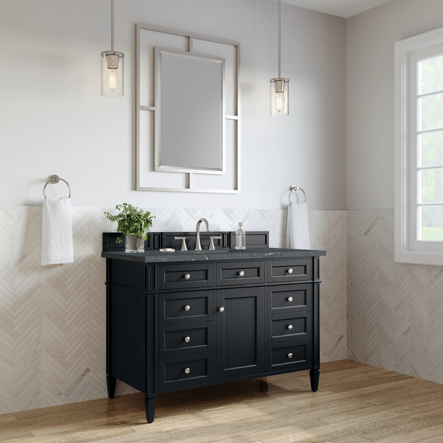 James Martin Brittany 48" Single Vanity with 3 CM Countertop & FreePower Wireless Charger