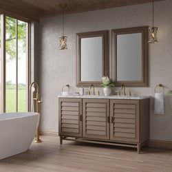 James Martin Portland 60" Double Vanity Whitewashed Walnut with 3 CM Countertop