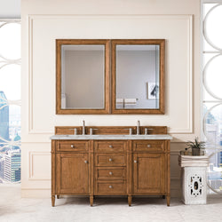 James Martin Brittany 60" Double Vanity with 3 CM Countertop & FreePower Wireless Charger