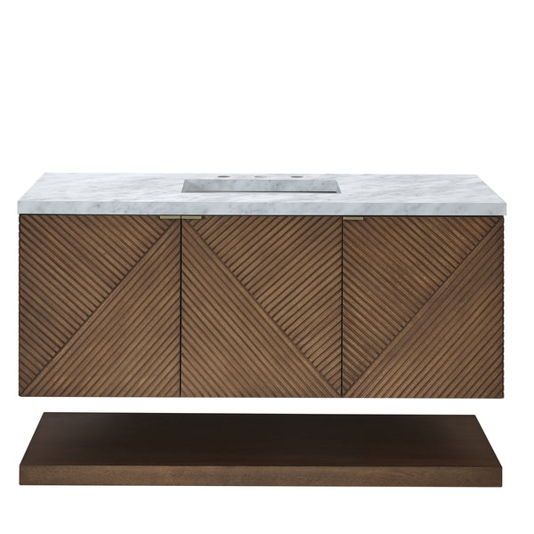 James Martin Marcello 48" Single Vanity, Chestnut with 3CM Top - Luxe Bathroom Vanities