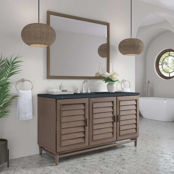 James Martin Portland 60" Single Vanity Whitewashed Walnut with 3 CM Countertop