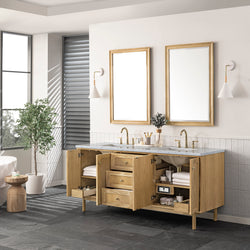 James Martin Laurent 72" Double Vanity, Light Natural Oak