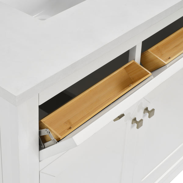 James Martin Chicago 30" Single Vanity with Single Hole 3CM White Zeus Silestone Top & Backsplash