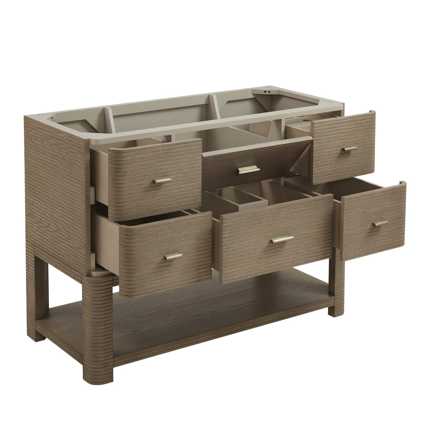 James Martin Lucian 48" Single Vanity, Pebble Oak - Luxe Bathroom Vanities