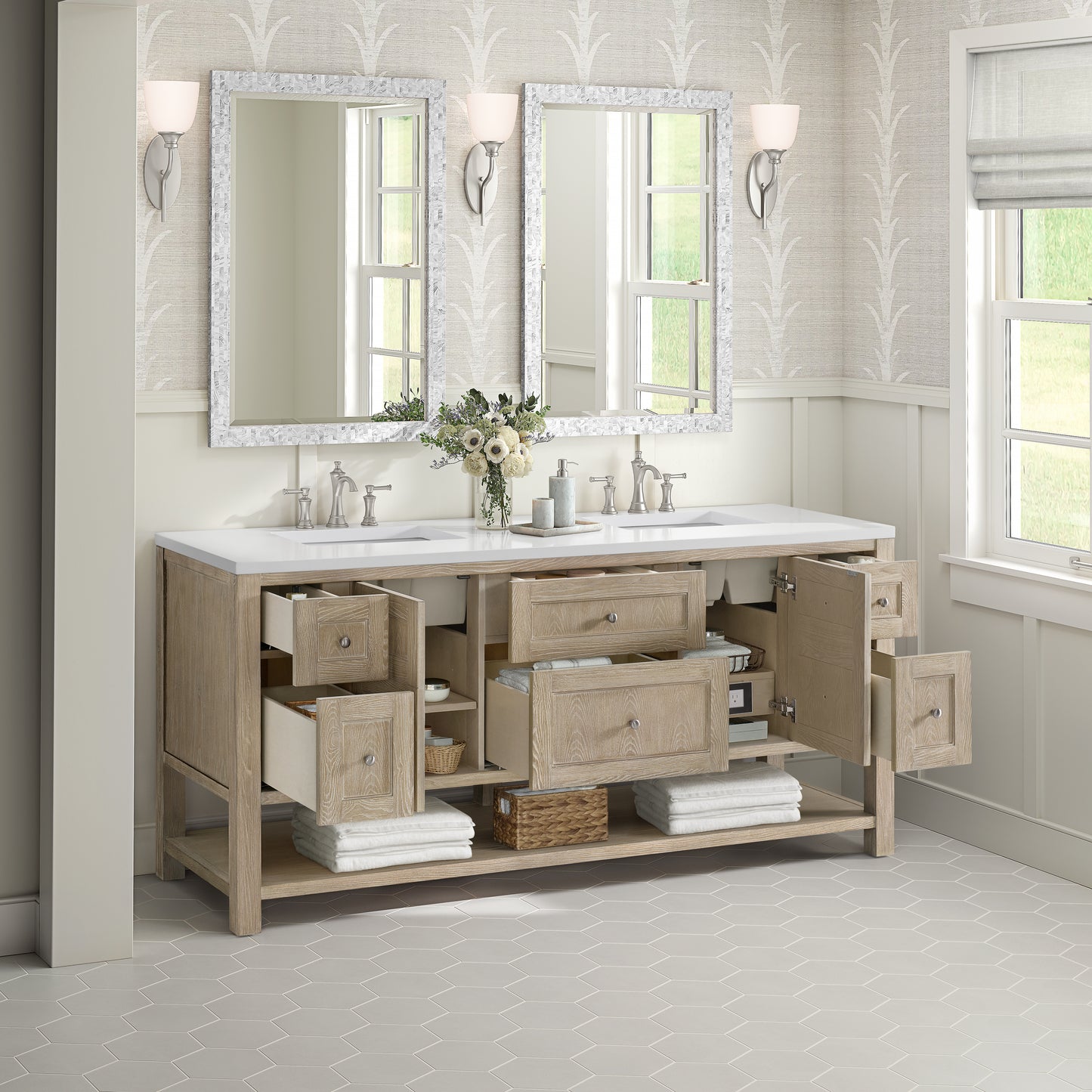 James Martin Breckenridge 72" Double Vanity w/ 3 CM Countertop