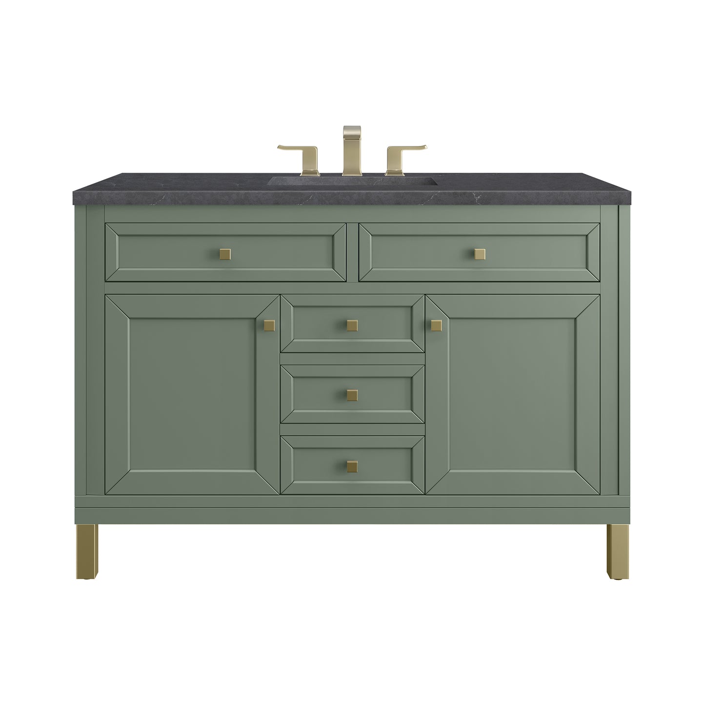 James Martin Chicago 48" Single Vanity, Smokey Celadon - Luxe Bathroom Vanities