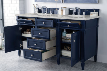 James Martin Brittany 60" Double Vanity with 3 CM Countertop & FreePower Wireless Charger