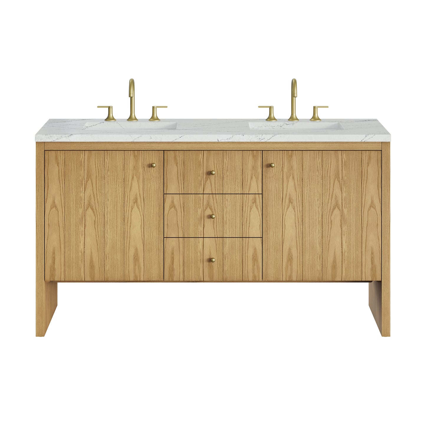 James Martin Hudson 60" Double Vanity with 3 CM Countertop & FreePower Wireless Charger