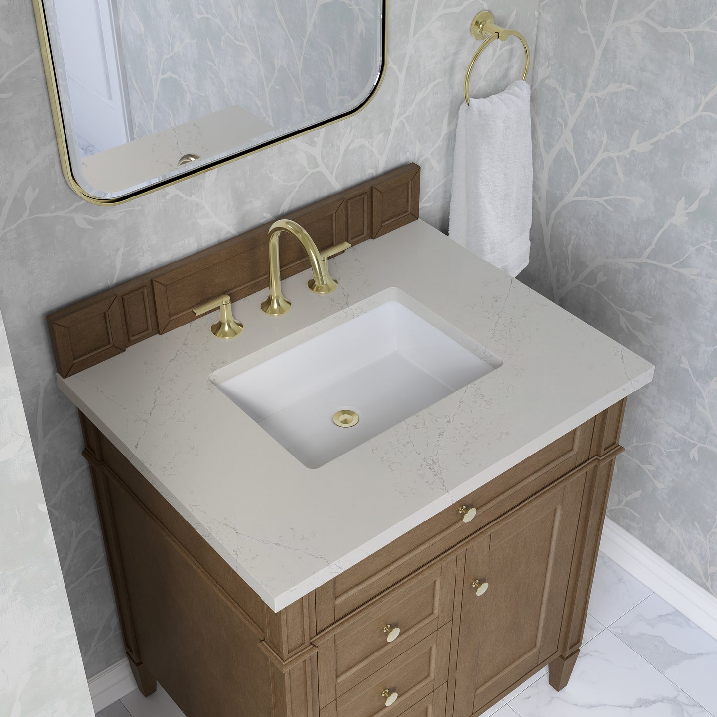 James Martin Brittany 30" Single Vanity with 3 CM Countertop