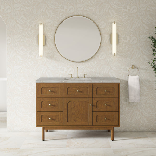 James Martin Laurent 48" Single Vanity with 3 CM Countertop & FreePower Wireless Charger