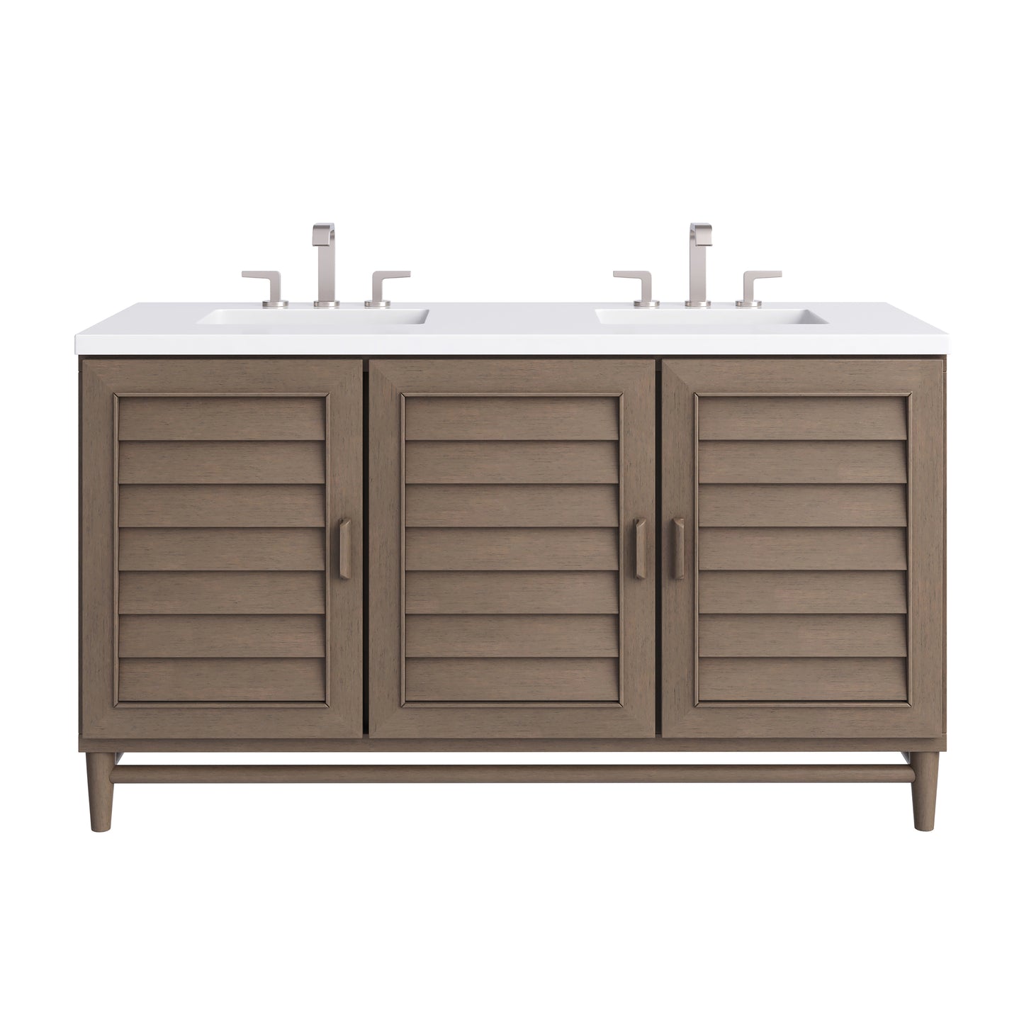 James Martin Portland 60" Double Vanity Whitewashed Walnut with 3 CM Countertop