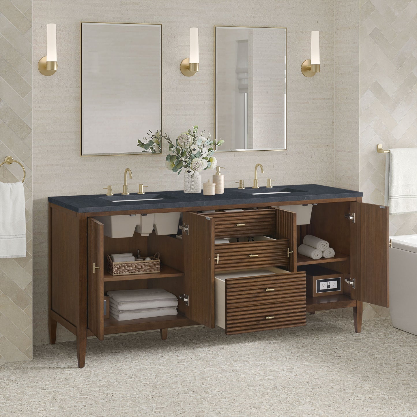 James Martin Myrrin 72" Double Vanity with 3 CM Countertop