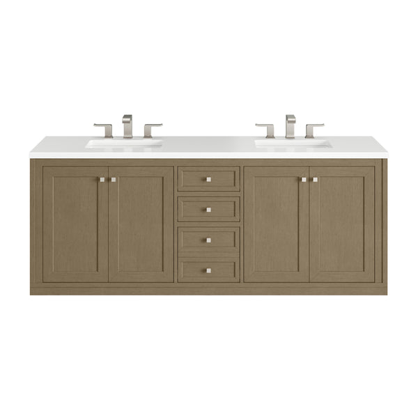 James Martin Chicago 72" Double Vanity with 3 CM Countertop