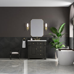 James Martin Brookfield 36" Single Vanity, Black Onyx with 3 CM Countertop - Luxe Bathroom Vanities