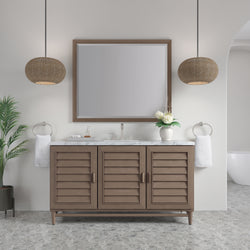 James Martin Portland 60" Single Vanity Whitewashed Walnut with 3 CM Countertop