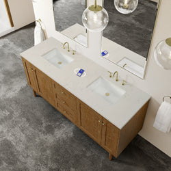 James Martin Laurent 72" Double Vanity with 3 CM Countertop & FreePower Wireless Charger