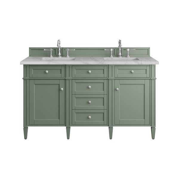James Martin Brittany 60" Double Vanity with 3 CM Countertop & FreePower Wireless Charger