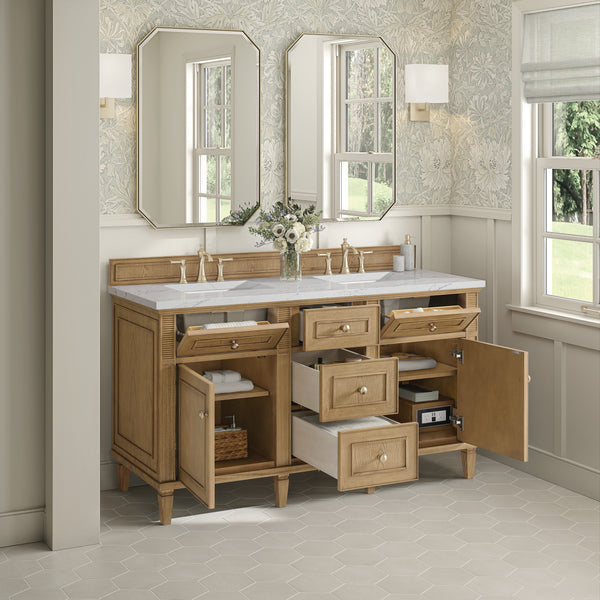 James Martin Lorelai 60" Double Vanity with 3 CM Countertop & FreePower Wireless Charger
