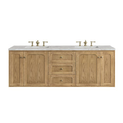 James Martin Laurent 72" Double Vanity with 3 CM Countertop & FreePower Wireless Charger