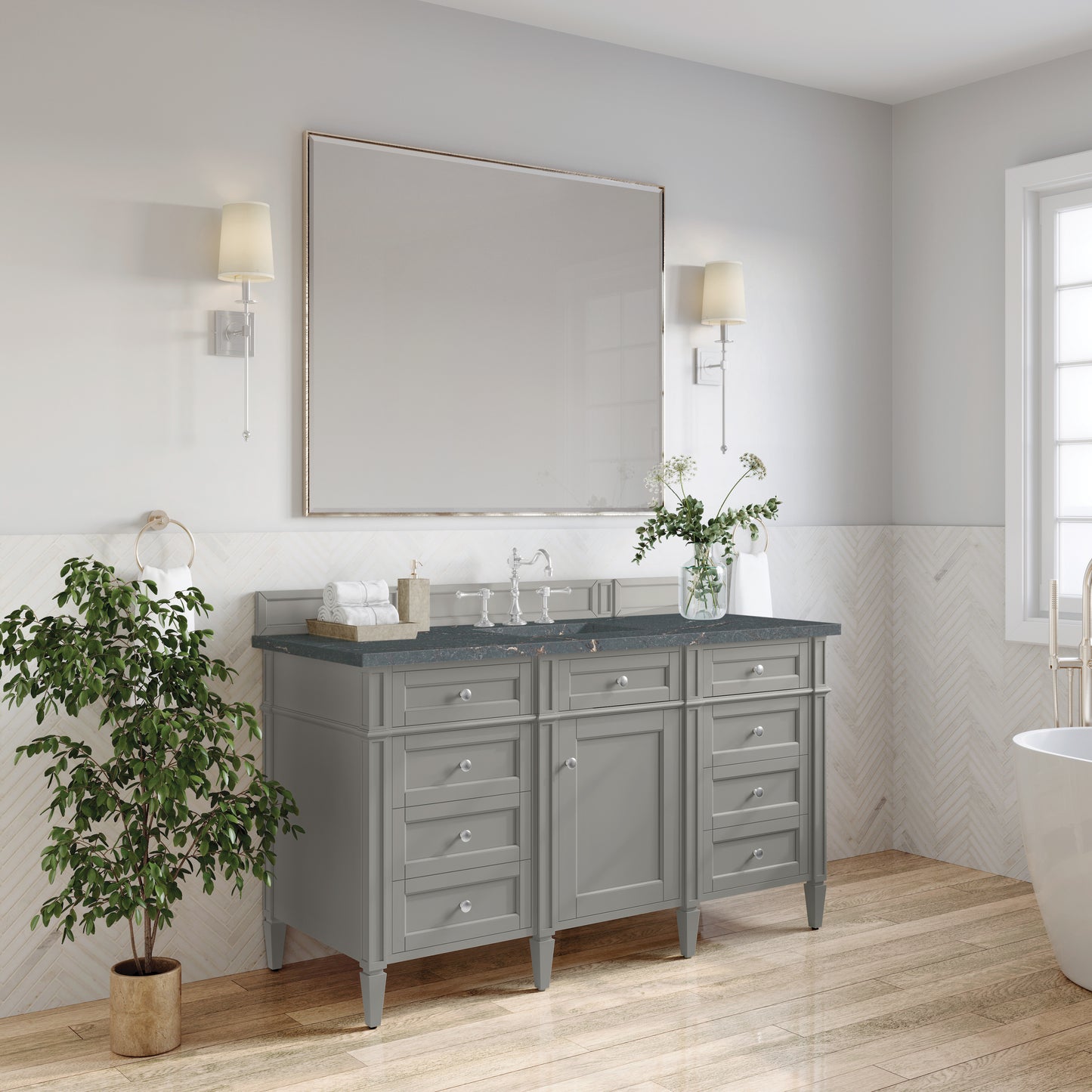 James Martin Brittany 60" Single Vanity with 3 CM Countertop