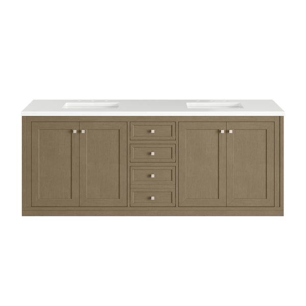 James Martin Chicago 72" Double Vanity with 3 CM Countertop