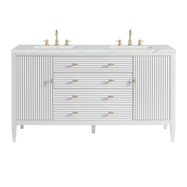 James Martin Myrrin 60" Double Vanity with 3 CM Countertop & FreePower Wireless Charger