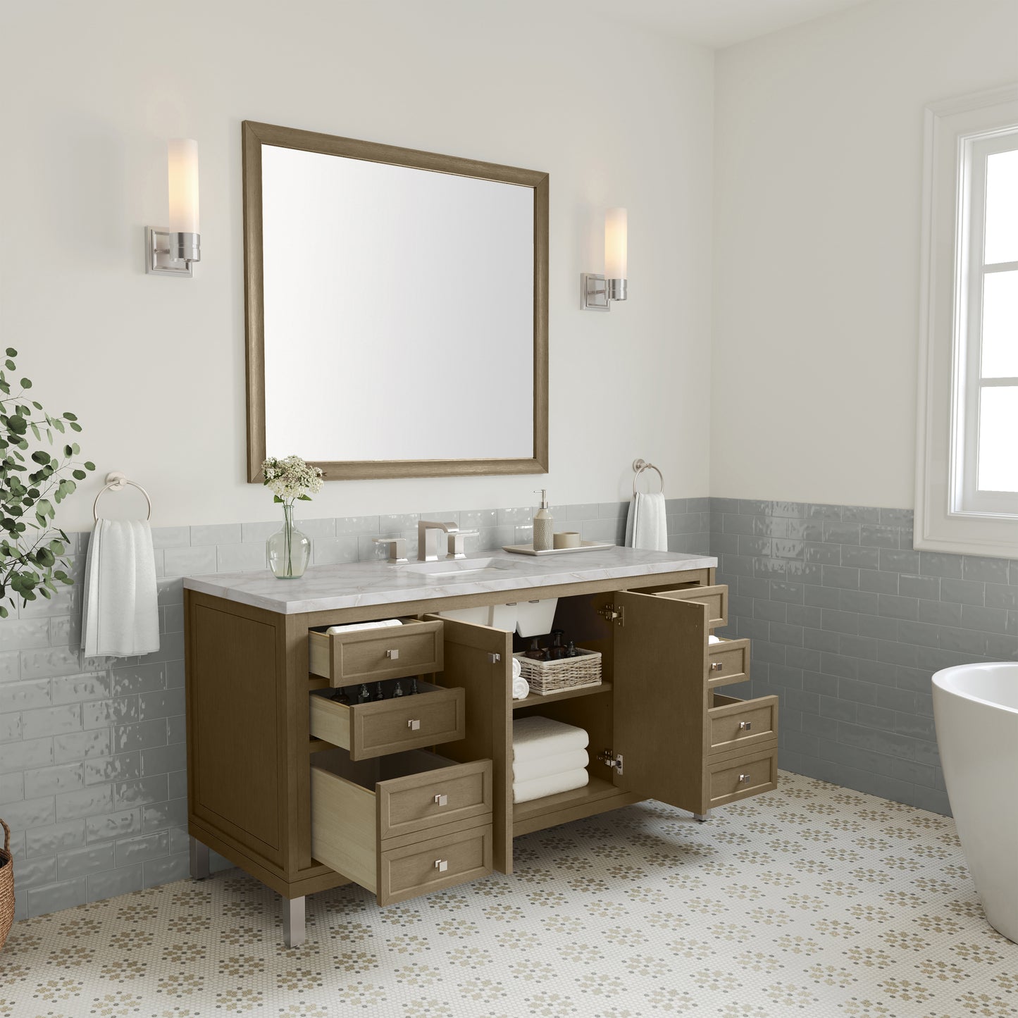 James Martin Chicago 60" Single Vanity with 3 CM Countertop