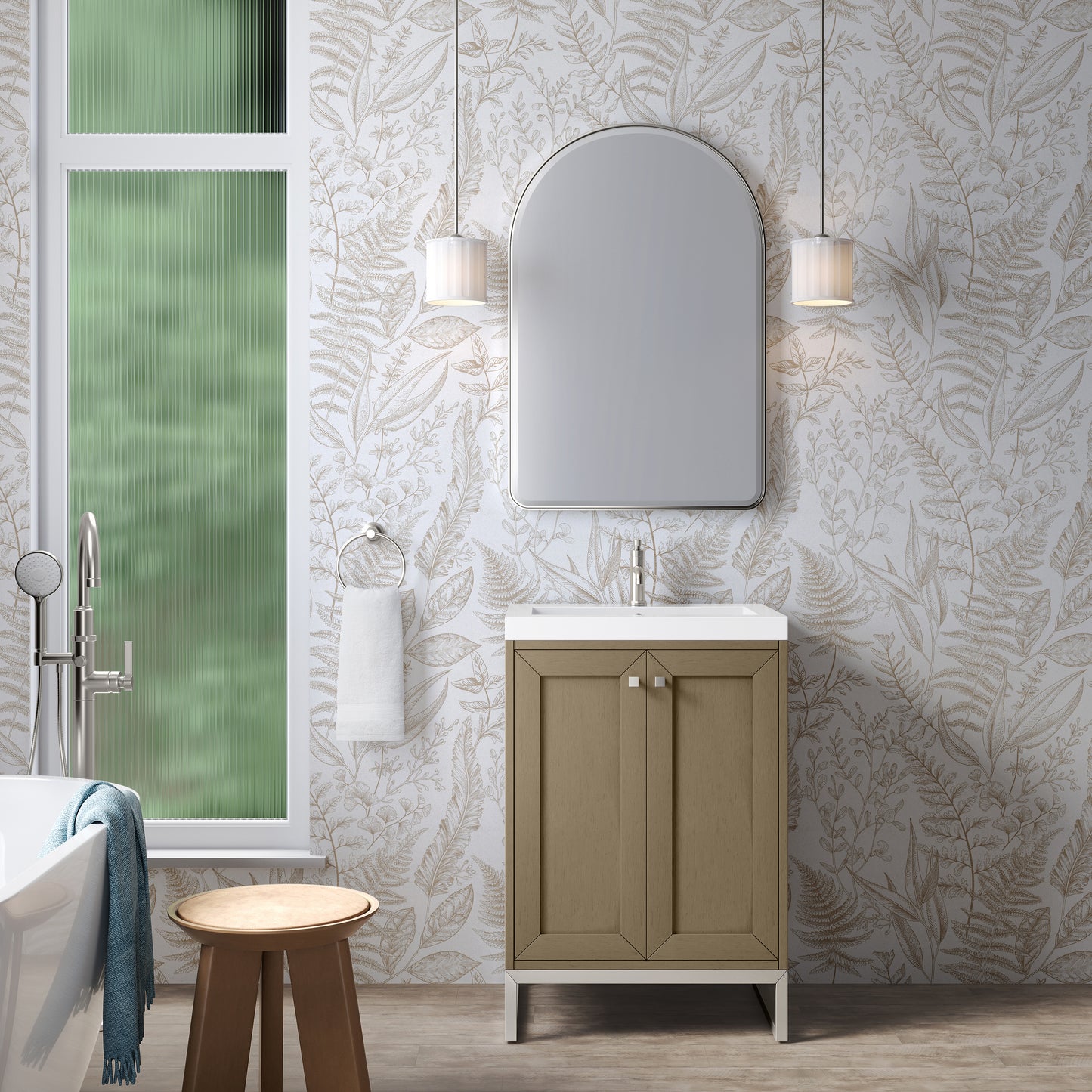 James Martin Chianti Single Vanity with White Glossy Composite Stone Top
