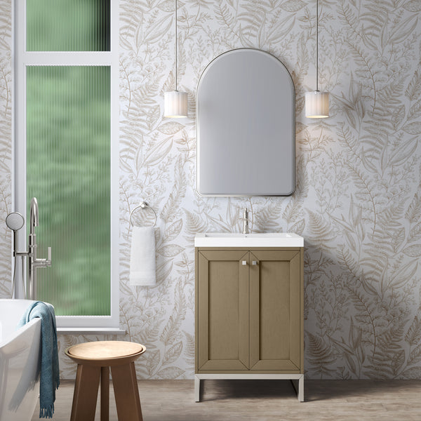 James Martin Chianti Single Vanity with White Glossy Composite Stone Top