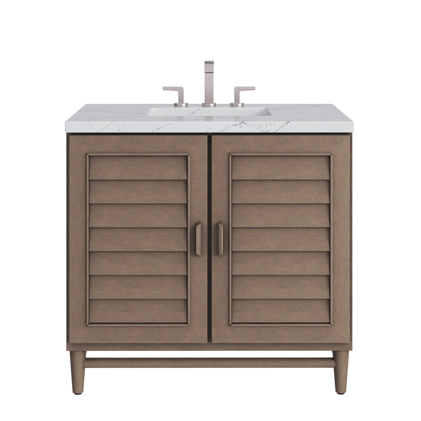James Martin Portland 36" Single Vanity Whitewashed Walnut with 3 CM Countertop