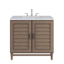 James Martin Portland 36" Single Vanity Whitewashed Walnut with 3 CM Countertop