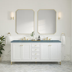 James Martin Chicago 72" Double Vanity, Glossy White - Luxe Bathroom Vanities